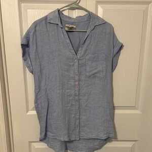 Rachel Zoe Sky Blue Linen Shirt